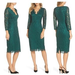 NWT Harper Rose green lace sheath dress Z1